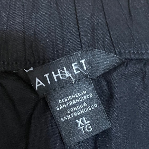 Athleta Black Paradise Straight Leg Cargo Pants Pull On Linen Blend Women's XL - Picture 4 of 7